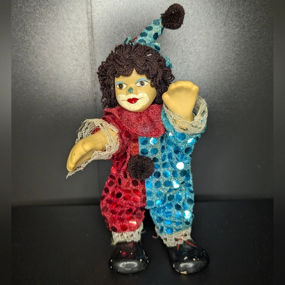 Colorful Clown Doll - Red and Blue - Picture 2 of 7